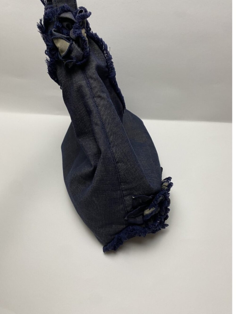 Cortile Denim Hobo Bag w/ Floral Appliqué - Picture 5 of 9